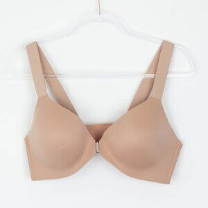 Spanx Womens Bra-llelujah Lightly Lined Wireless Bra Size 38C Nude Front Closure